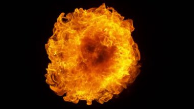 Süper Yavaş Ateş Patlaması Kara Arkaplanda izole edildi. Yüksek Hız Kamerası 'nda çekildi, 1000 fps.
