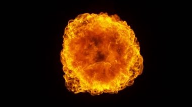 Süper Yavaş Ateş Patlaması Kara Arkaplanda izole edildi. Yüksek Hız Kamerası 'nda çekildi, 1000 fps.