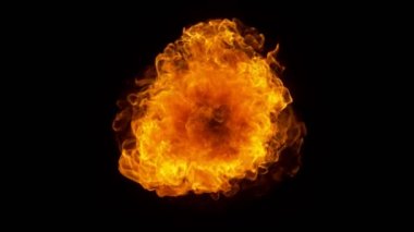 Süper Yavaş Ateş Patlaması Kara Arkaplanda izole edildi. Yüksek Hız Kamerası 'nda çekildi, 1000 fps.