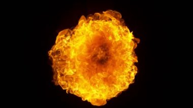 Süper Yavaş Ateş Patlaması Kara Arkaplanda izole edildi. Yüksek Hız Kamerası 'nda çekildi, 1000 fps.