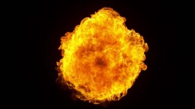 Süper Yavaş Ateş Patlaması Kara Arkaplanda izole edildi. Yüksek Hız Kamerası 'nda çekildi, 1000 fps.