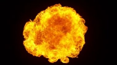 Süper Yavaş Ateş Patlaması Kara Arkaplanda izole edildi. Yüksek Hız Kamerası 'nda çekildi, 1000 fps.