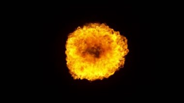Süper Yavaş Ateş Patlaması Kara Arkaplanda izole edildi. Yüksek Hız Kamerası 'nda çekildi, 1000 fps.