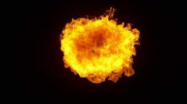 Süper Yavaş Ateş Patlaması Kara Arkaplanda izole edildi. Yüksek Hız Kamerası 'nda çekildi, 1000 fps.