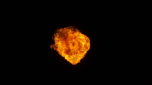 Super Slow Motion Fire Blast Isoliert Auf Schwarzem Hintergrund Gefilmt — Stockvideo