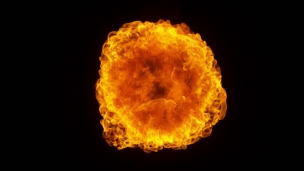 Super Slow Motion Fire Blast Isolado Fundo Preto Filmado Câmera — Vídeo de Stock