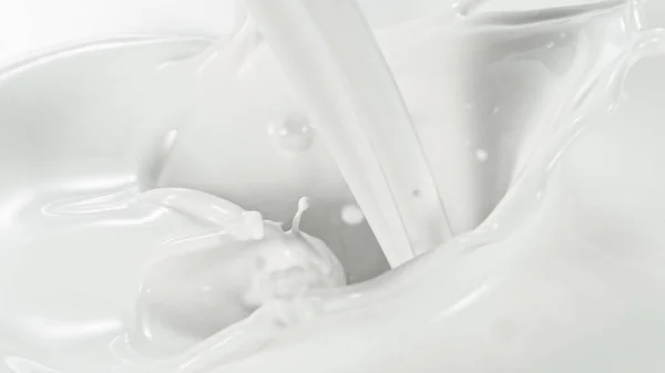 Splash Milk Macro Shot Closeup — Stock Photo, Image