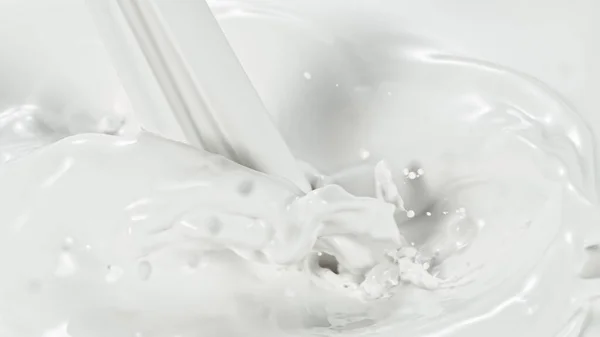 Splash Milk Macro Shot Closeup — Stock Photo, Image