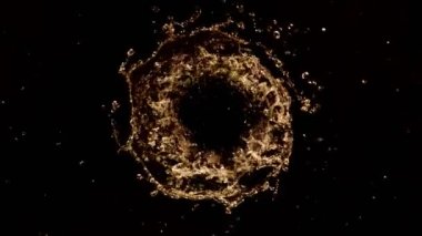 Siyah arka planda izole edilmiş viski rotasyonunun süper yavaş çekimi. Yüksek hızlı sinema kamerası, 1000 fps..