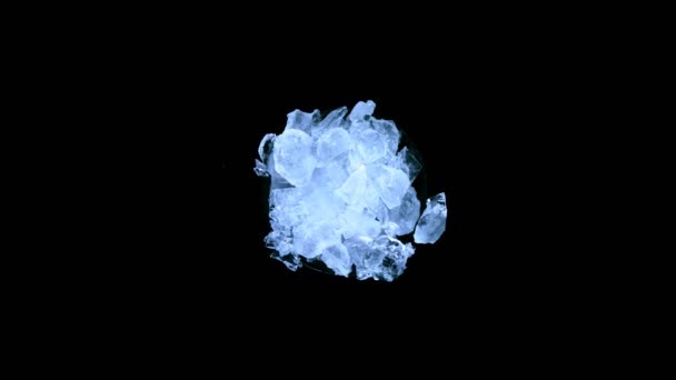 回転砕いた氷の超スローモーション トップビューショット 高速フィルムカメラで撮影しました — ストック動画