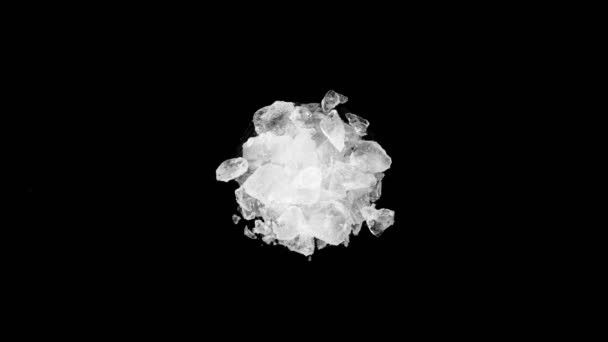 Super Pomalý Pohyb Rotujícího Rozdrceného Ledu Shora Natočeno Vysokorychlostní Kameře — Stock video