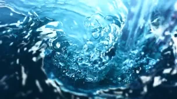 Movimento Super Lento Água Rotativa Forma Torção Filmado Câmera Cinema — Vídeo de Stock