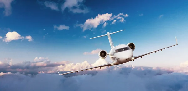 Privatjet Fliegt Über Wolken Kabinenblick Vorne — Stockfoto