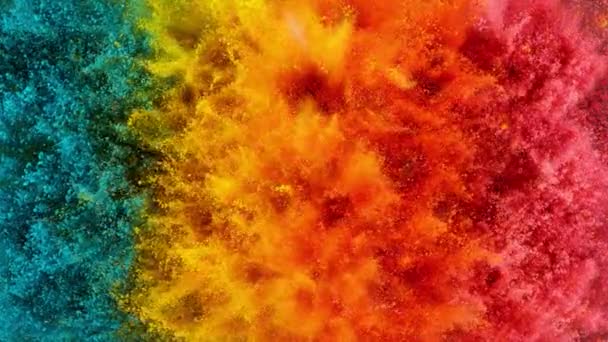 超慢运动的彩色粉末爆炸 用高速摄像机拍摄 每秒1000英尺 — 图库视频影像