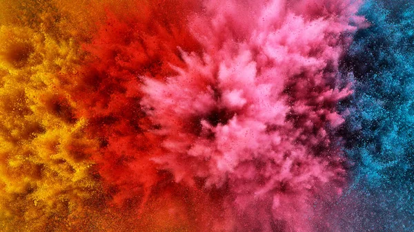 Abstract Coloured Powder Explosion Background Various Colours — Stock Photo, Image