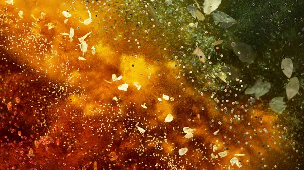 Freeze Motion Various Spice Explosion Abstract Culinary Background — Stock Photo, Image