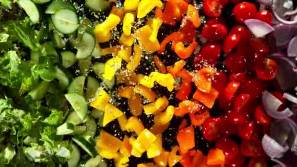 Супер Медленное Движение Различных Овощей Взрывающихся Воздухе Снято Камеру Высокоскоростного — стоковое видео