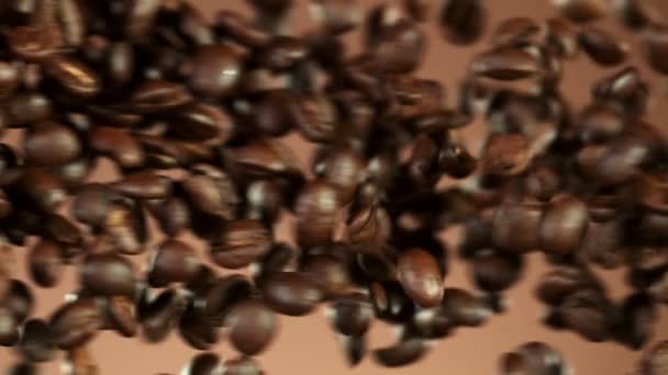 Superzeitlupe Der Kaffeebohnen Kollision Gefilmt Mit High Speed Kinokamera 1000 — Stockvideo