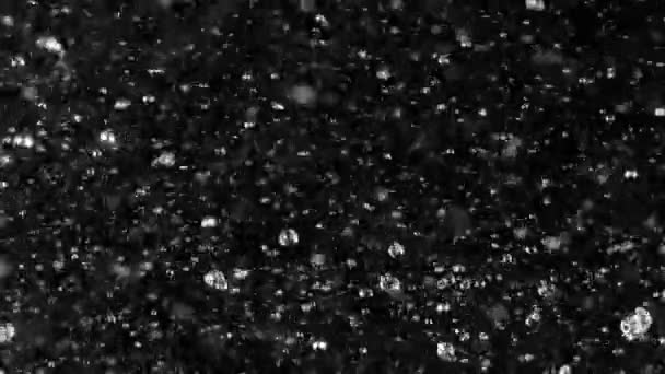 Super Langzame Beweging Van Opspattend Water Druppels Gefilmd Macro Lens — Stockvideo