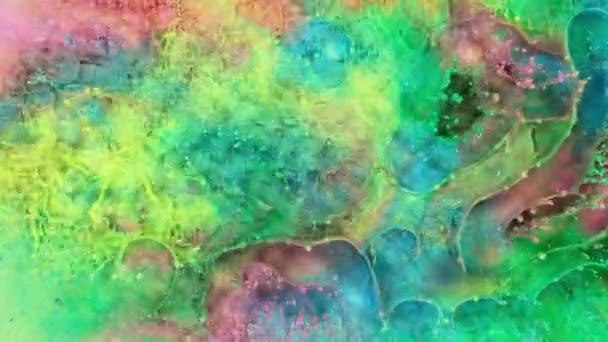 Super Slow Motion Abstract Colored Splashes Explosions Filmed Top Filmé — Video