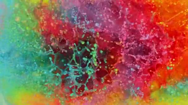 Super Slow Motion Esplosioni Astratte Colorate Filmate Dall Alto Girato — Video Stock