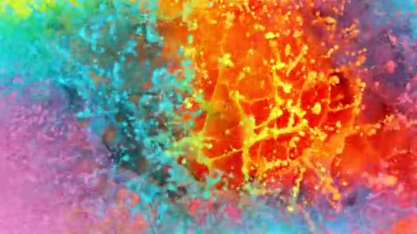 Super Slow Motion Abstract Colored Splashes Explosions Filmed Top Filmé — Video