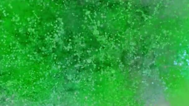 Super Cámara Lenta Salpicaduras Color Abstracto Explosiones Filmadas Desde Parte — Vídeos de Stock