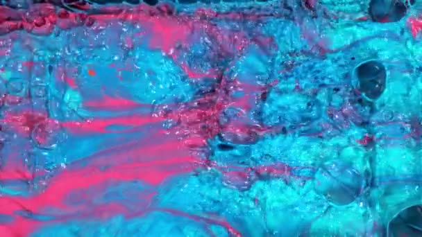 Super Slow Motion Abstract Colored Splashes Explosions Filmed Top Filmé — Video