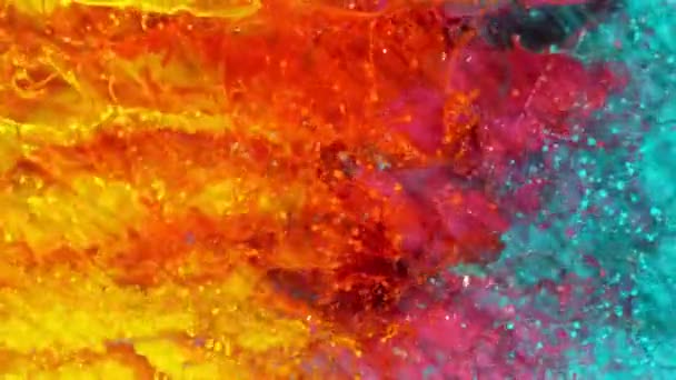 Movimento Super Lento Explosões Coloridas Abstratas Filmadas Cima Filmado Câmera — Vídeo de Stock