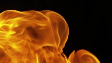 Süper Yavaş Ateş Patlaması Kara Arkaplanda izole edildi. Yüksek Hız Kamerası 'nda çekildi, 1000 fps.