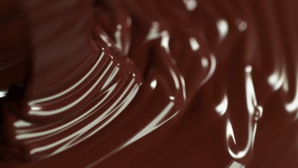 Super Cámara Lenta Verter Chocolate Caliente Filmado Con Cámara Cine — Vídeo de stock