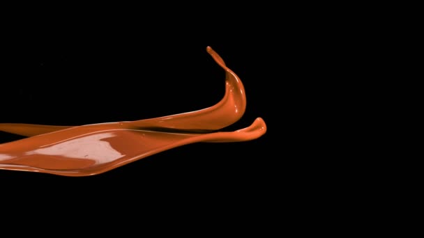Super Slow Motion Spruzzi Colorati Volanti Sfondo Nero Girato Cinepresa — Video Stock