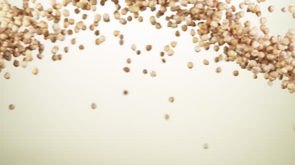 Super Slow Motion Flying Chickpeas Legumes Air Filmé Sur Caméra — Video