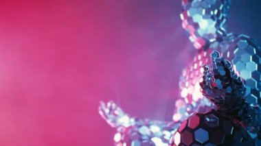 Biri fütüristik ayna takım neon ışıkları altında egzersiz yoga fitness. Gelecekteki kavramı. Otantik atış