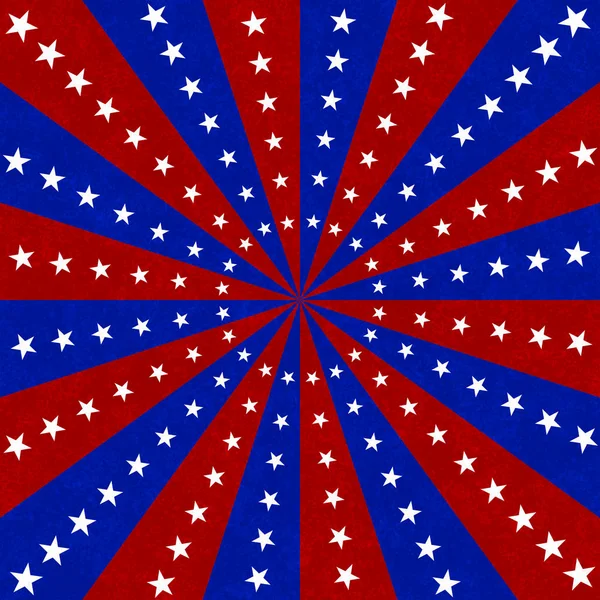 Kırmızı, beyaz ve mavi yıldız ve patlama satırları arka plan ortalamak için