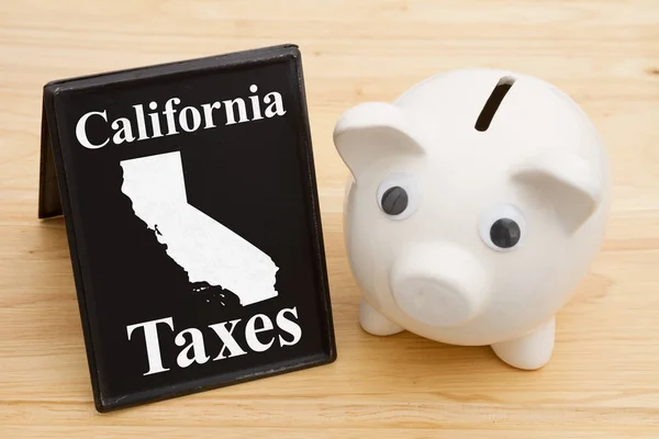 Taux Des Taxes Dans État Californie États Unis Une Tirelire — Photo