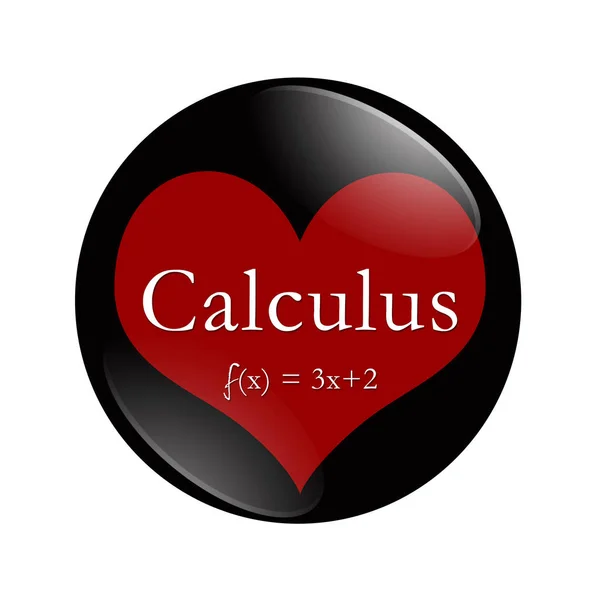 Love Calculus Button Black Red Button Word Calculus Equation Heart — Stock Photo, Image