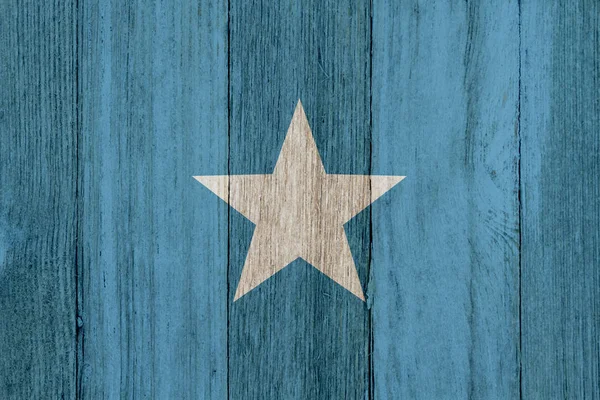 Eine Rustikale Alte Somalische Flagge Auf Verwittertem Holz Als Hintergrund — Stockfoto