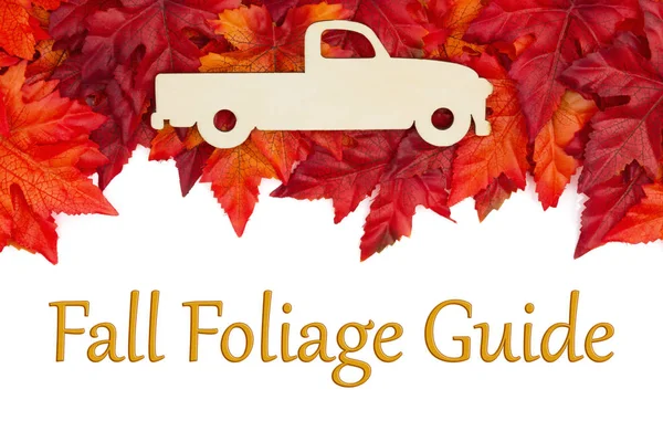 Automne Feuillage Guide Texte Avec Vieux Camion Bois Mode Avec — Photo