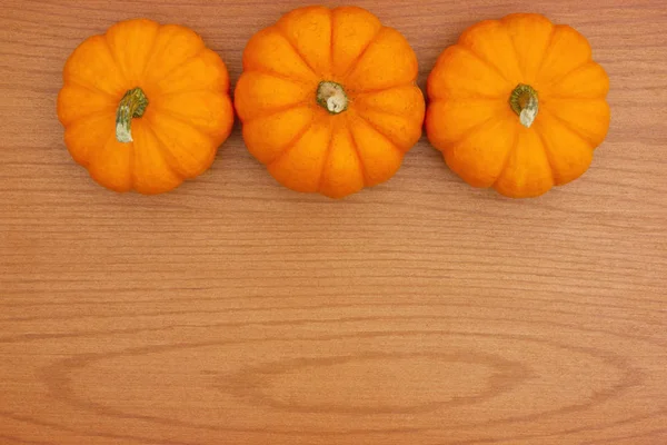 Autumn Background Pumpkins Wood Copy Space Your Message — Stock Photo, Image