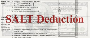 Bir bizi Federal vergi zamanlama A 1040 gelir vergisi formu için bir 100 dolarlık banknot metin tuz kesinti ile