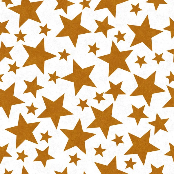 Gold and white star-shape seamless pattern background with texture