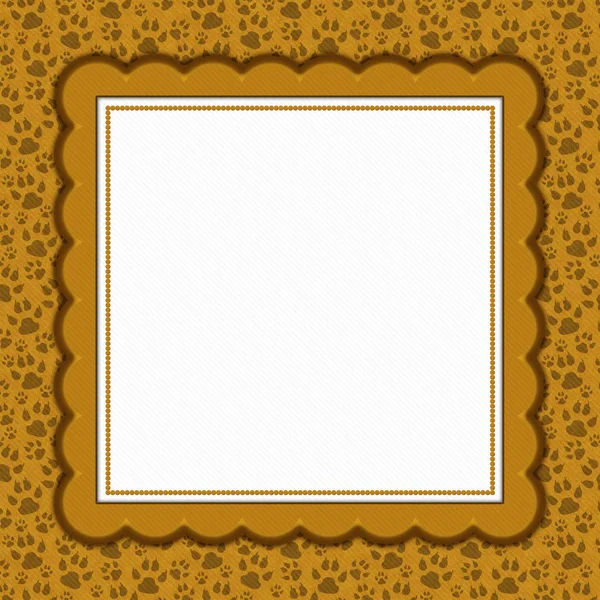 Bruine Kat Patroon Met Vierkante Grens Met Kopie Ruimte Voor — Stockfoto