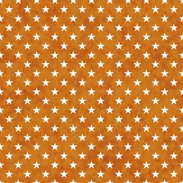 Oranžové Bílé Hvězdy Vzor Bezešvé Pozadí Texturou — Stock fotografie