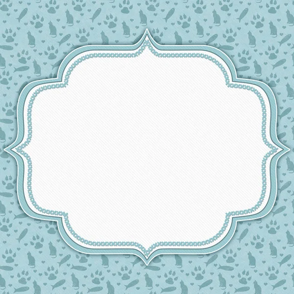 Tal White Cat Pattern Border Copy Space Your Message — стоковое фото