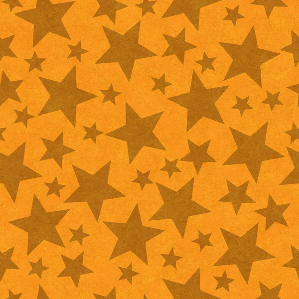 Oranje Ster Vorm Naadloze Patroon Achtergrond Met Textuur — Stockfoto