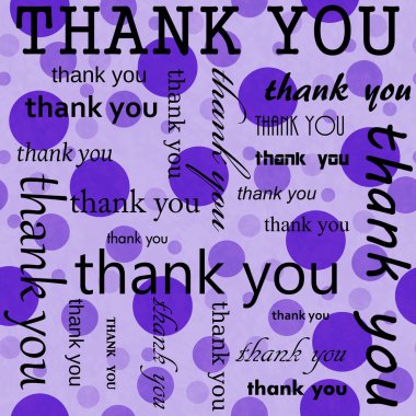 Thank You Design with Purple Polka Dot Tile Pattern Repeat Background that is seamless and repeats clipart