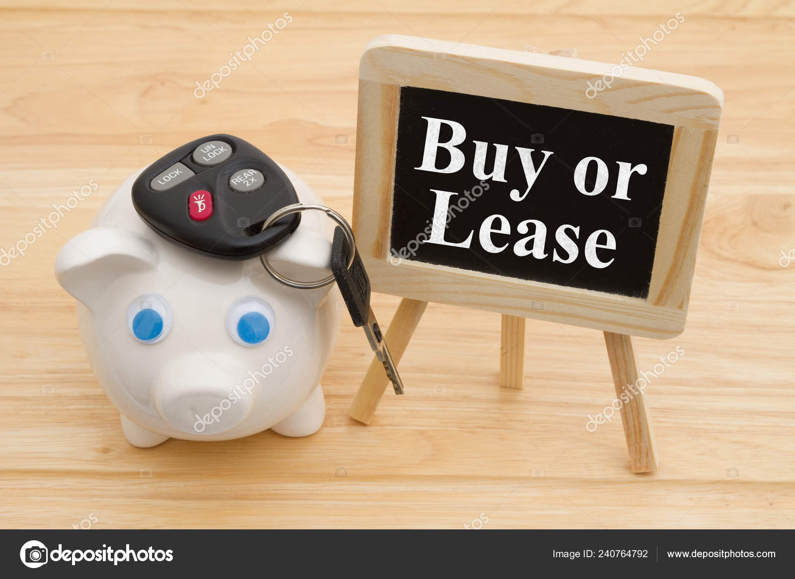 Learning Whether Buy Lease Car Piggy Bank Desk Chalkboard Car Stock Photo Image By C Karenr 240764792