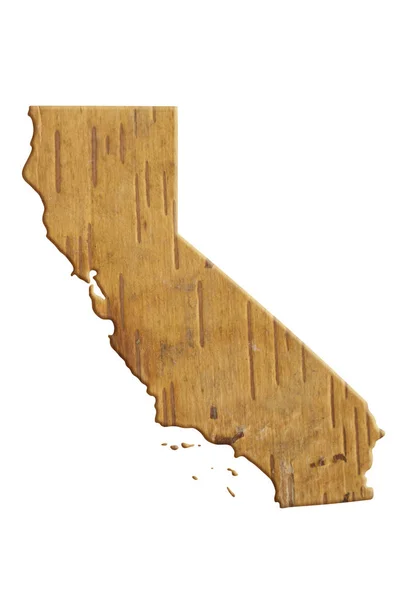 Карта Штаті Каліфорнія Сша Гранж Дерев Яні Ізольовані Білому — стокове фото