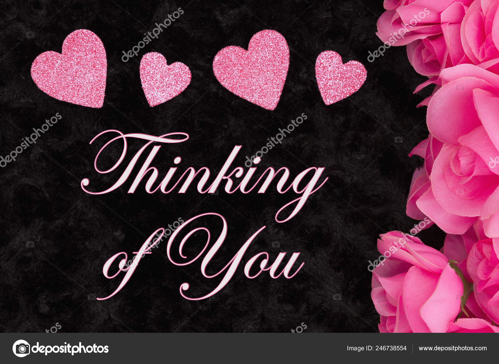 Textured Floral Petal Pink Thinking of You Card